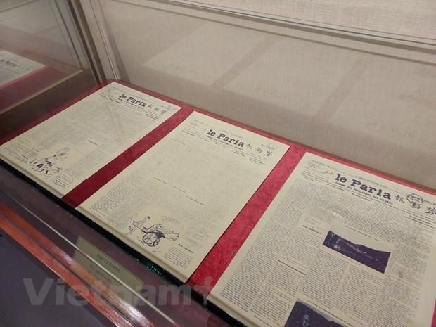 Các số báo Le Paria đang được trưng bày tại Bảo tàng Báo chí Việt Nam
