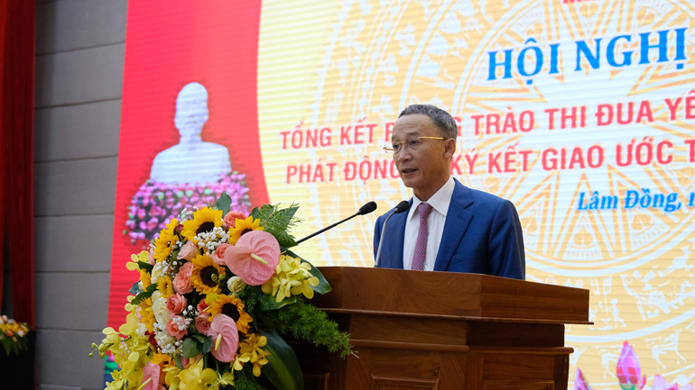 Đồng chí Trần Văn Hiệp – Chủ tịch UBND tỉnh phát biểu khai mạc hội nghị
