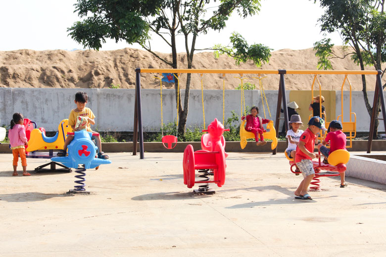 Một công trình sân chơi cho trẻ mầm non do Huyện Đoàn Bảo Lâm thực hiện