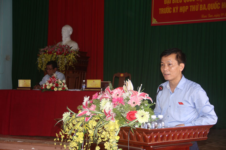 Ông Lâm Văn Đoan - Phó Chủ nhiệm Ủy ban Xã hội của Quốc hội tiếp thu, giải trình các ý kiến kiến nghị của cử tri theo thẩm quyền