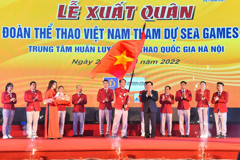 Phó Thủ tướng Chính phủ Phạm Bình Minh tại Lễ xuất quân của Đoàn Thể thao Việt Nam tham dự SEA Games. Ảnh: Internet