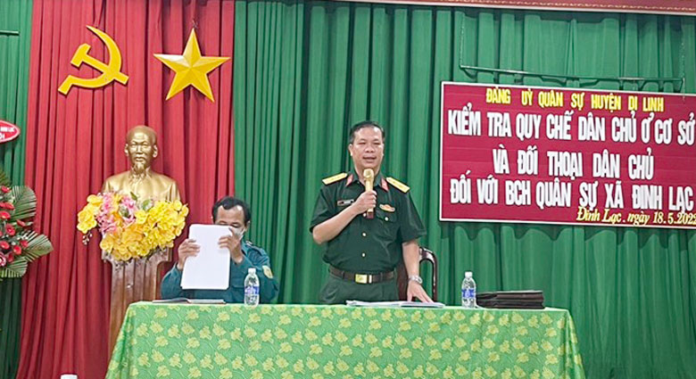 Ban CHQS huyện Di Linh thực hiện đối thoại dân chủ ở cơ sở