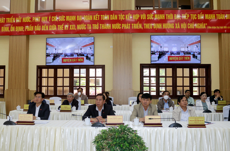 Các đại biểu tham dự hội nghị tại điểm cầu hội trường Tỉnh ủy