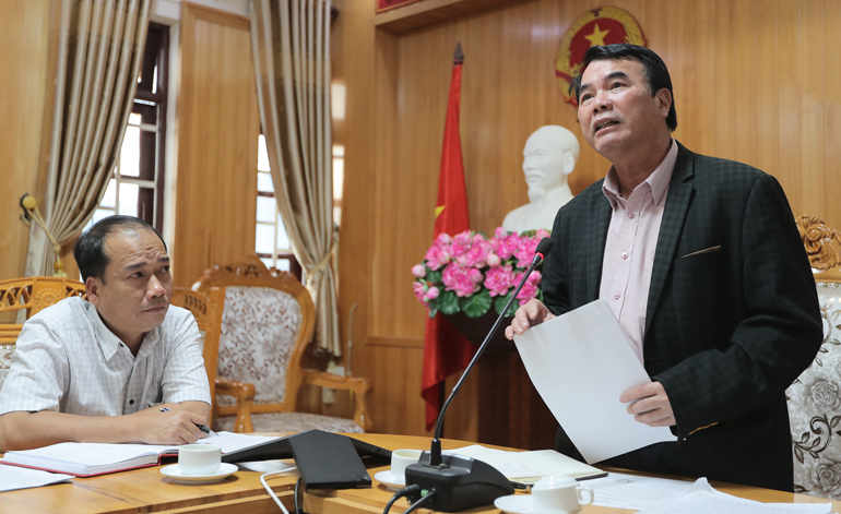 Phó Chủ tịch UBND tỉnh Lâm Đồng Phạm S phát biểu kết luận buổi làm việc