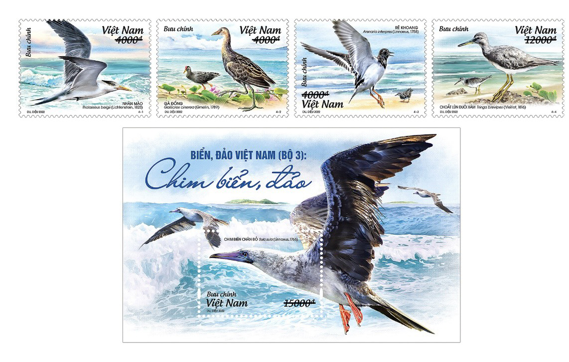 Bộ tem "Biển, đảo Việt Nam (bộ 3): Chim biển, đảo"