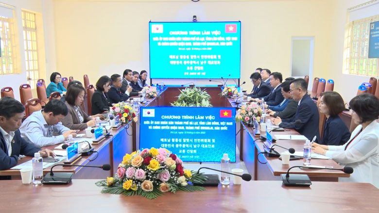 Đoàn công tác chính quyền Quận Nam, TP Gwangju, Hàn Quốc làm việc với lãnh đạo TP Đà Lạt