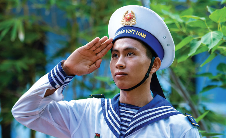 Người lính trẻ trên quần đảo Trường Sa. Ảnh: Nguyễn Văn Thương