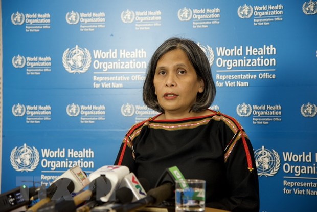 Tiến sỹ Socorro Escalante, Quyền Trưởng đại diện Tổ chức Y tế thế giới (WHO) tại Việt Nam trả lời phỏng vấn báo chí về bệnh đậu mùa khỉ