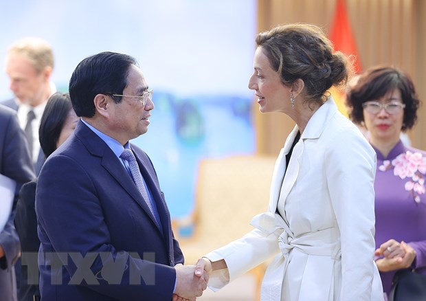 Thủ tướng Phạm Minh Chính tiếp bà Audrey Azoulay, Tổng Giám đốc UNESCO