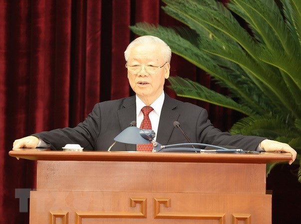 Sáng 9/10, Tổng Bí thư Nguyễn Phú Trọng phát biểu bế mạc Hội nghị lần thứ sáu Ban Chấp hành Trung ương Đảng khóa XIII.