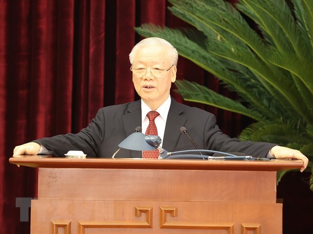 Tổng Bí thư Nguyễn Phú Trọng phát biểu bế mạc hội nghị
