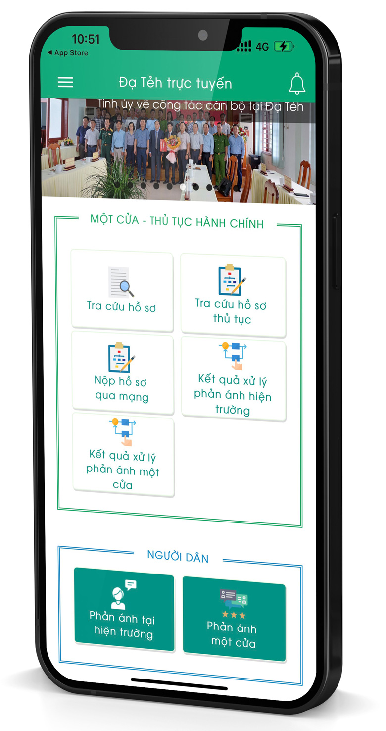 Ứng dụng kết nối “Đạ Tẻh trực tuyến” - một trong những giải pháp công nghệ thông tin đang được triển khai ở huyện Đạ Tẻh