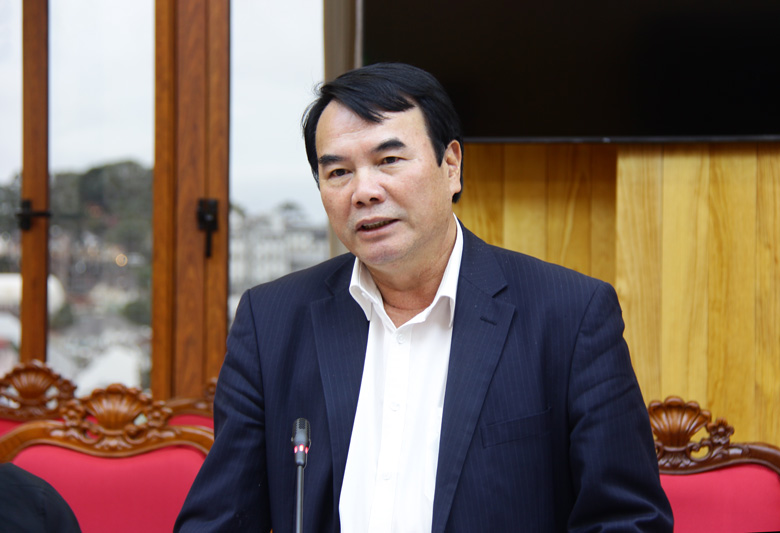  Phó Chủ tịch UBND tỉnh Lâm Đồng Phạm S phát biểu tại buổi làm việc