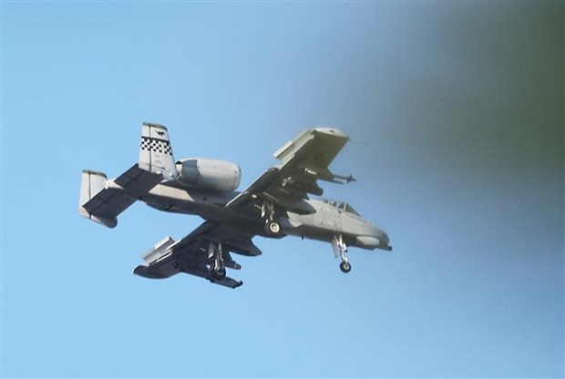 Máy bay tấn công A-10 Thunderbolt của Mỹ tham gia cuộc tập trận chung Vigilant Storm với Hàn Quốc tại Pyeongtaek, cách Seoul 65km về phía Nam ngày 2/11/2022