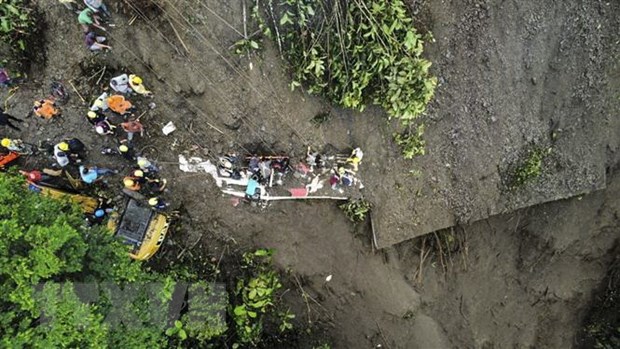 Hiện trường vụ lở đất ở khu vực hẻo lánh El Ruso, cách xa Pueblo Rico, Colombia ngày 4/12