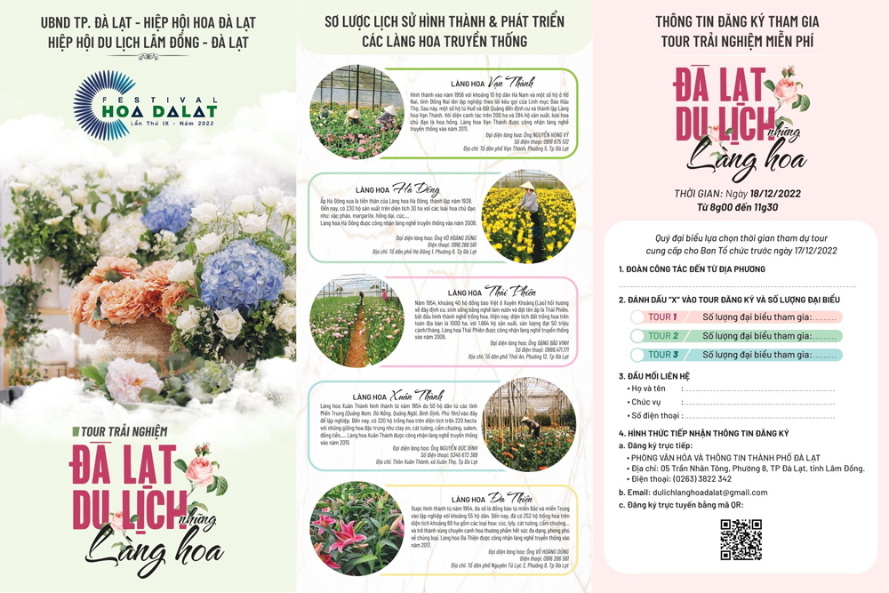 Brochure của chương trình “Đà Lạt – Du lịch những làng hoa”