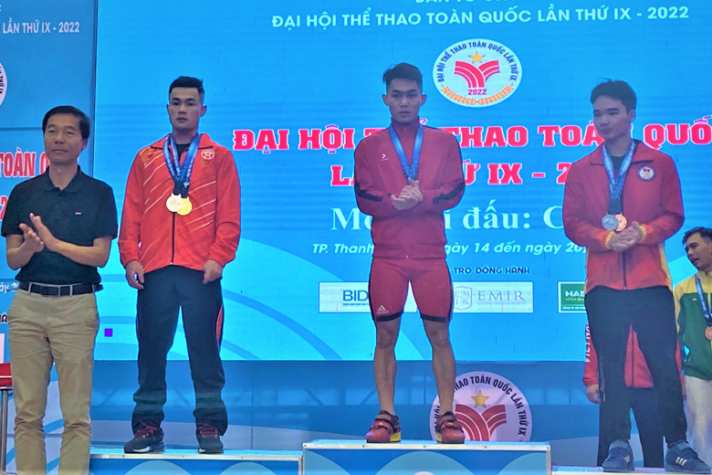 ’Dương, HCV cử tạ hạng cân 55 kg tại Đại hội Thể thao toàn quốc lần IX - năm 2022