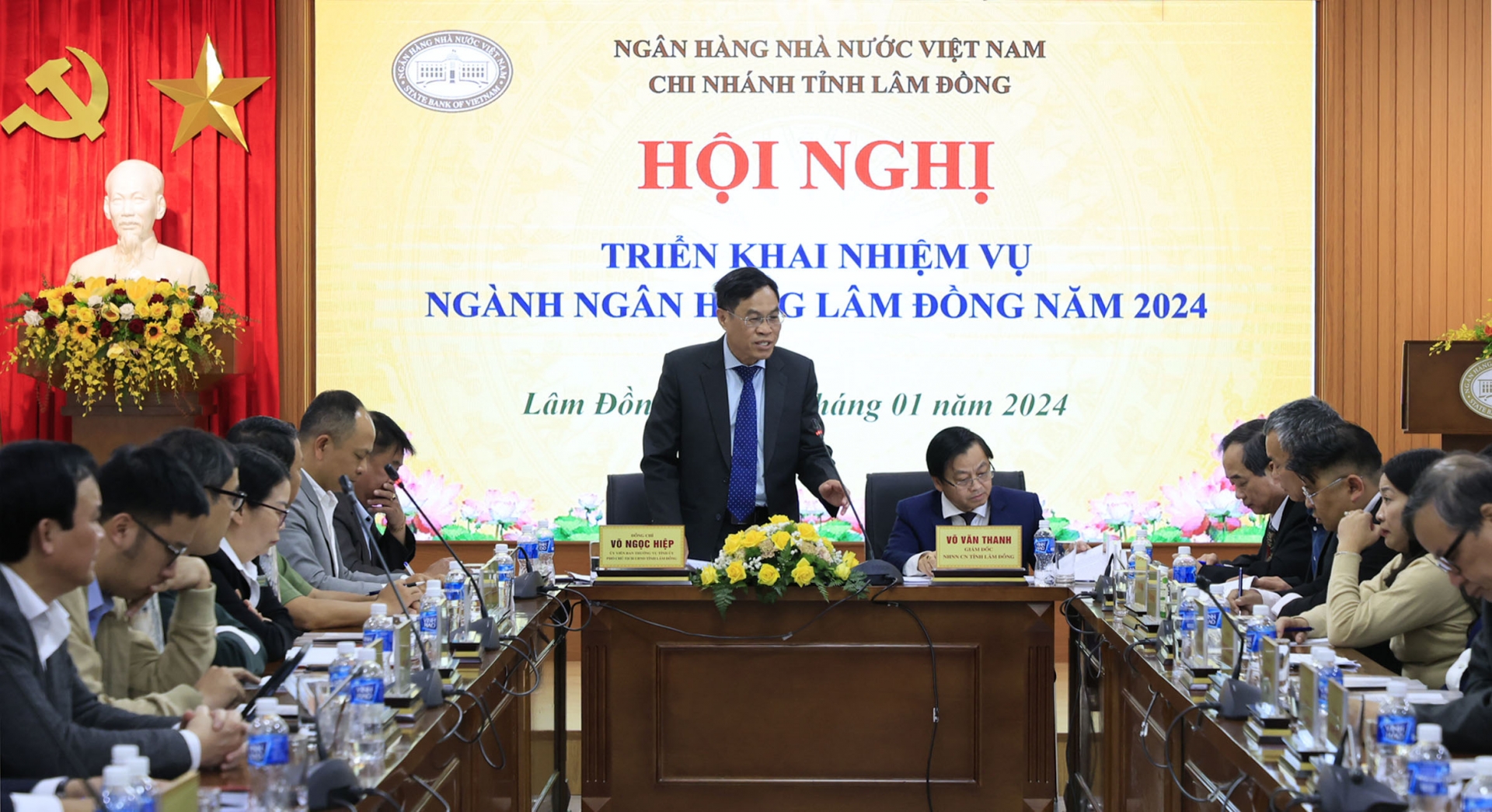 Phó Chủ tịch phụ trách UBND tỉnh Võ Ngọc Hiệp phát biểu chỉ đạo tại Hội nghị 