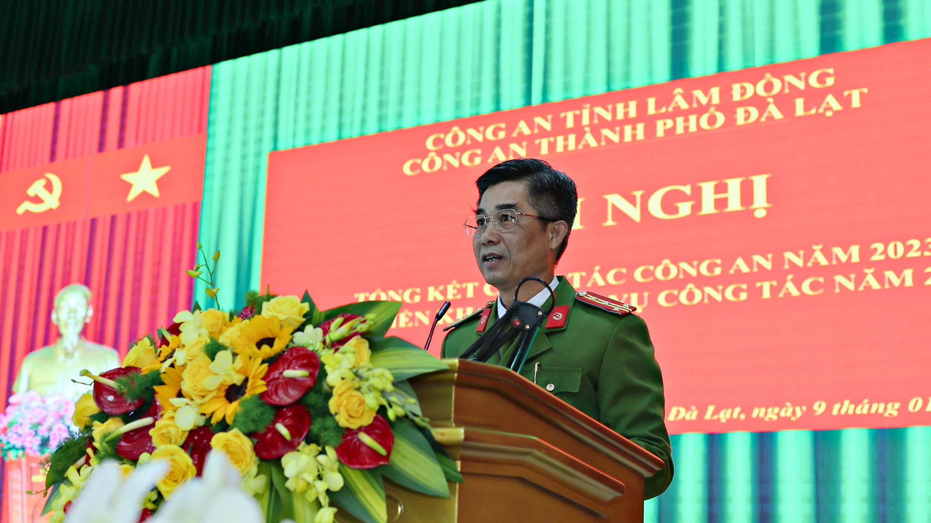 Đại tá Trần Vĩnh Phú - Trưởng Công an TP Đà Lạt đánh giá các mặt công tác của lực lượng trong năm 2023