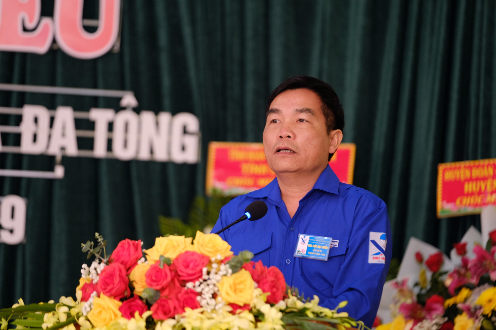 Đồng chí Hoàng Mạnh Huỳnh – Bí thư Đảng ủy xã phát biểu chỉ đạo tại Đại hội