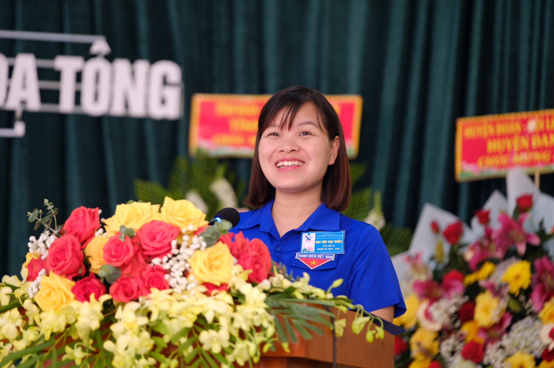 Đồng chí Nguyễn Thị Nhung – Bí thư Huyện Đoàn, Chủ tịch Hội LHTN Việt Nam huyện Đam Rông phát biểu chỉ đạo tại đại hội