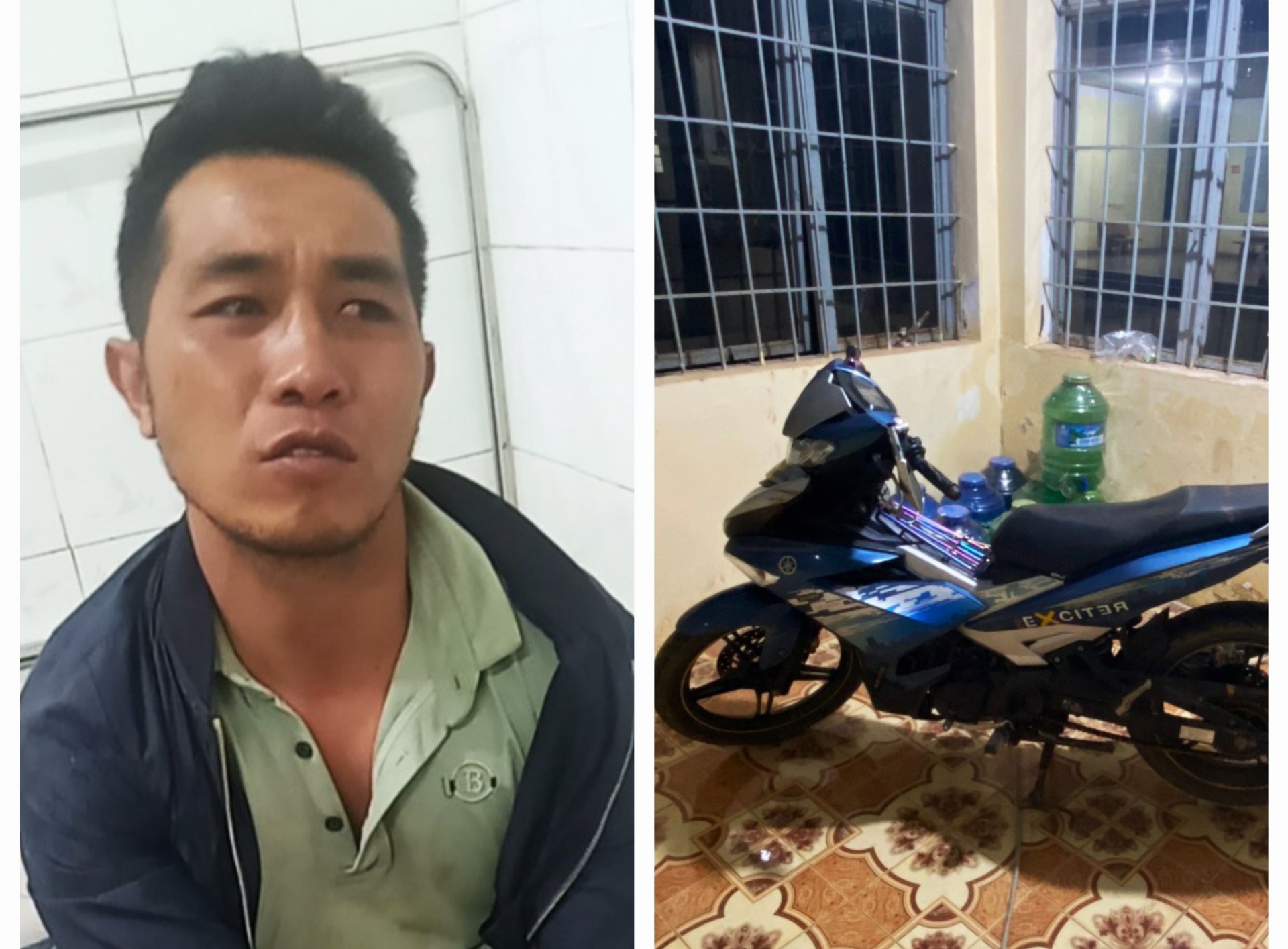 Trần Xuân Hạnh bị bắt giữ sau khi trộm xe máy của người bị tai nạn giao thông