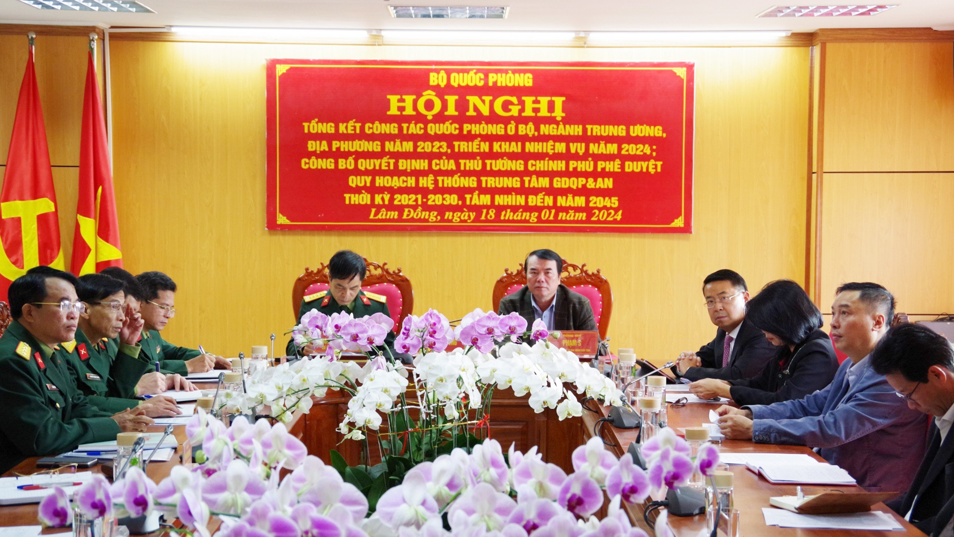 Quang cảnh Hội nghị tại điểm cầu Bộ CHQS tỉnh Lâm Đồng