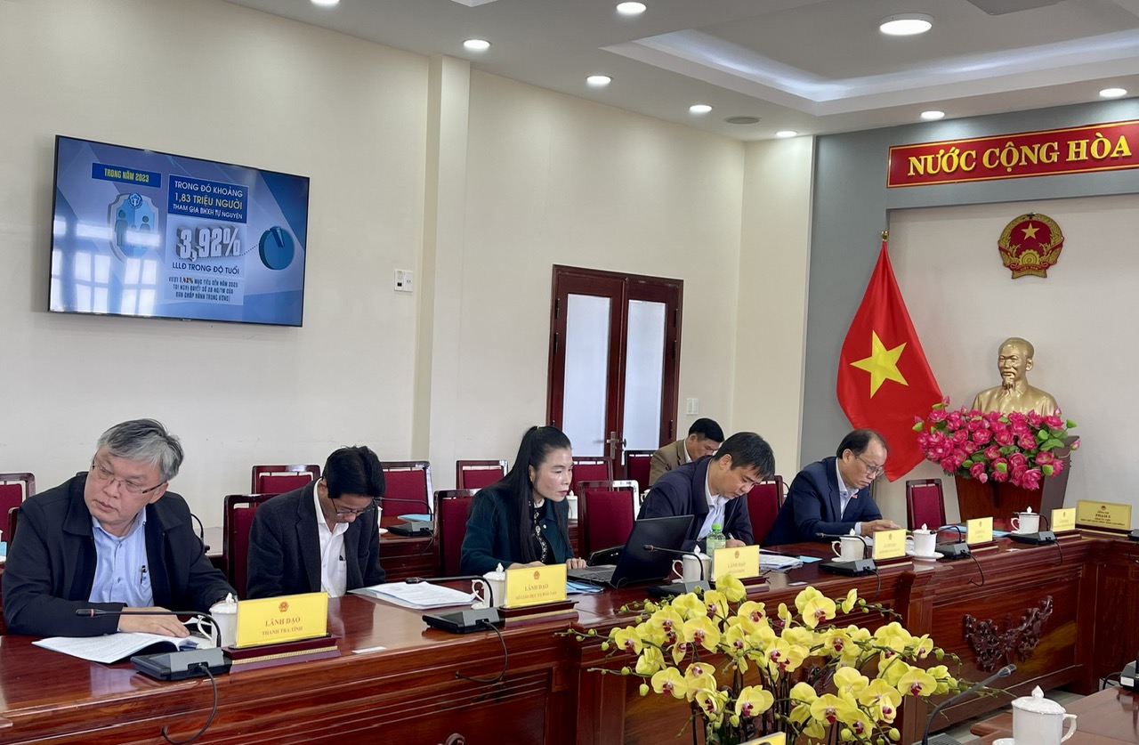 Các đại biểu tham dự hội nghị tại điểm cầu UBND tỉnh Lâm Đồng

