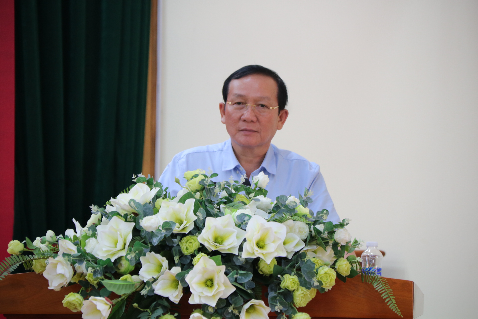 Đồng chí Nguyễn Văn Hoàng - Chủ tịch UBND huyện Lâm Hà phát biểu khai mạc