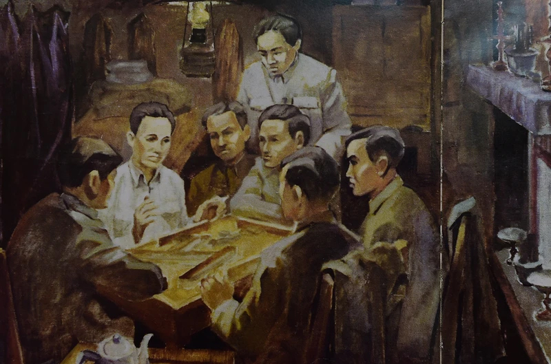 Hội nghị thành lập Đảng Cộng sản Việt Nam năm 1930. Ảnh: PHAN KẾ AN