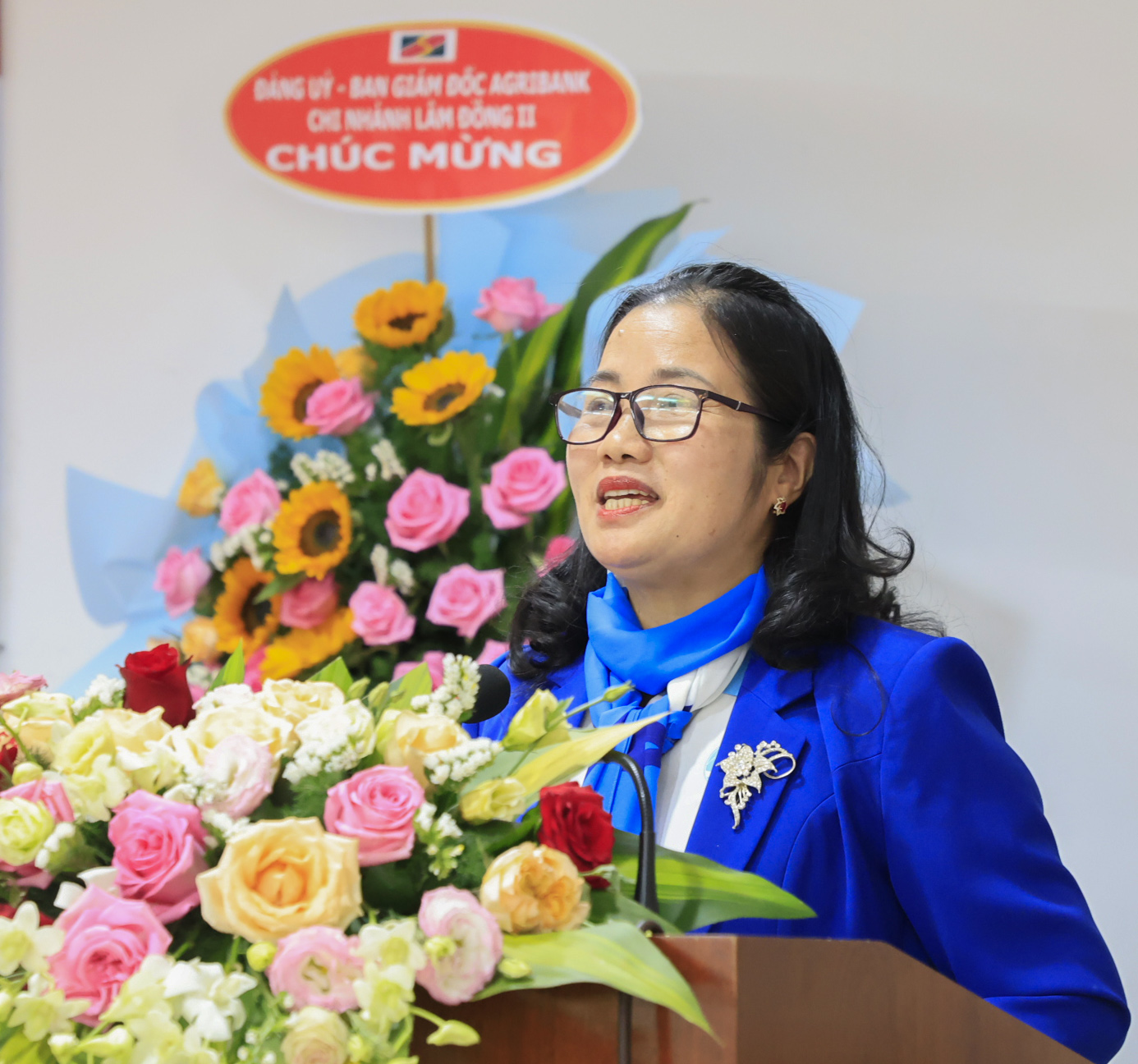 Bà Phạm Thị Ánh Tuyết - Chủ tịch Hội LHPN tỉnh phát biểu