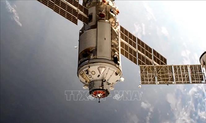 Module Nauka của Cơ quan vũ trụ LB Nga Roscosmos hạ cánh xuống Trạm vũ trụ quốc tế ngày 29/7/2021. Ảnh (tư liệu) minh họa