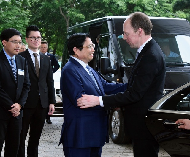 Thủ tướng Phạm Minh Chính đón Chủ tịch Quốc hội Phần Lan Jussi Halla-Aho