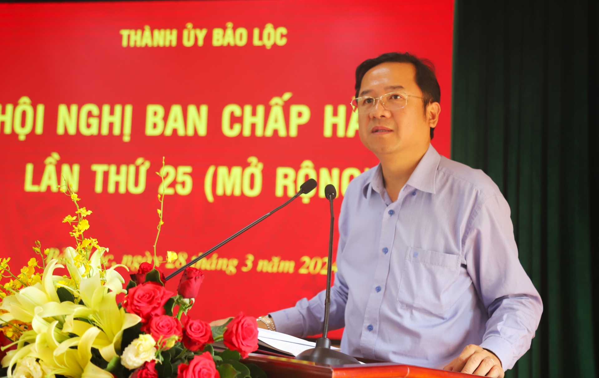 Bí Thư Thành ủy Bảo Lộc phát biểu kết luận, chỉ đạo tại hội nghị