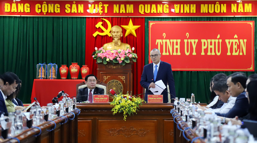 Bí thư Tỉnh ủy Phạm Đại Dương phát biểu giải trình một số vấn đề đoàn công tác của Quốc hội và Chính phủ quan tâm