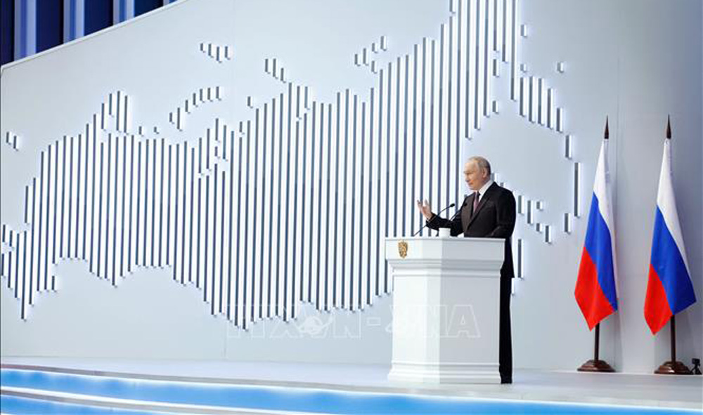 Tổng thống Nga Vladimir Putin trình bày Thông điệp liên bang trước Quốc hội ở Moskva ngày 29/2/2024