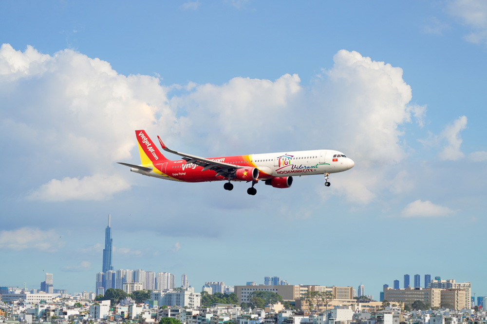 Máy bay mang biểu tượng du lịch TP Hồ Chí Minh đã hạ cánh Tân Sơn Nhất