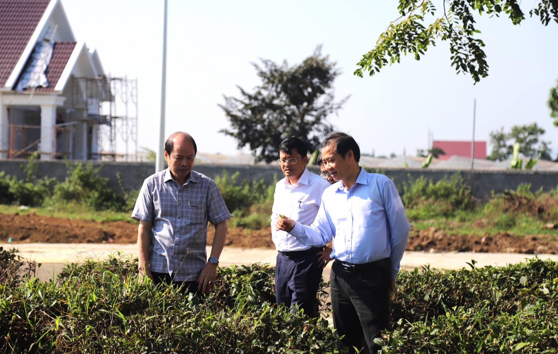 Đồng chí Nguyễn Thái Học đánh giá Khu tái định cư này hội tụ nhiều điều kiện thuận lợi phục vụ người dân an cư, lạc nghiệp