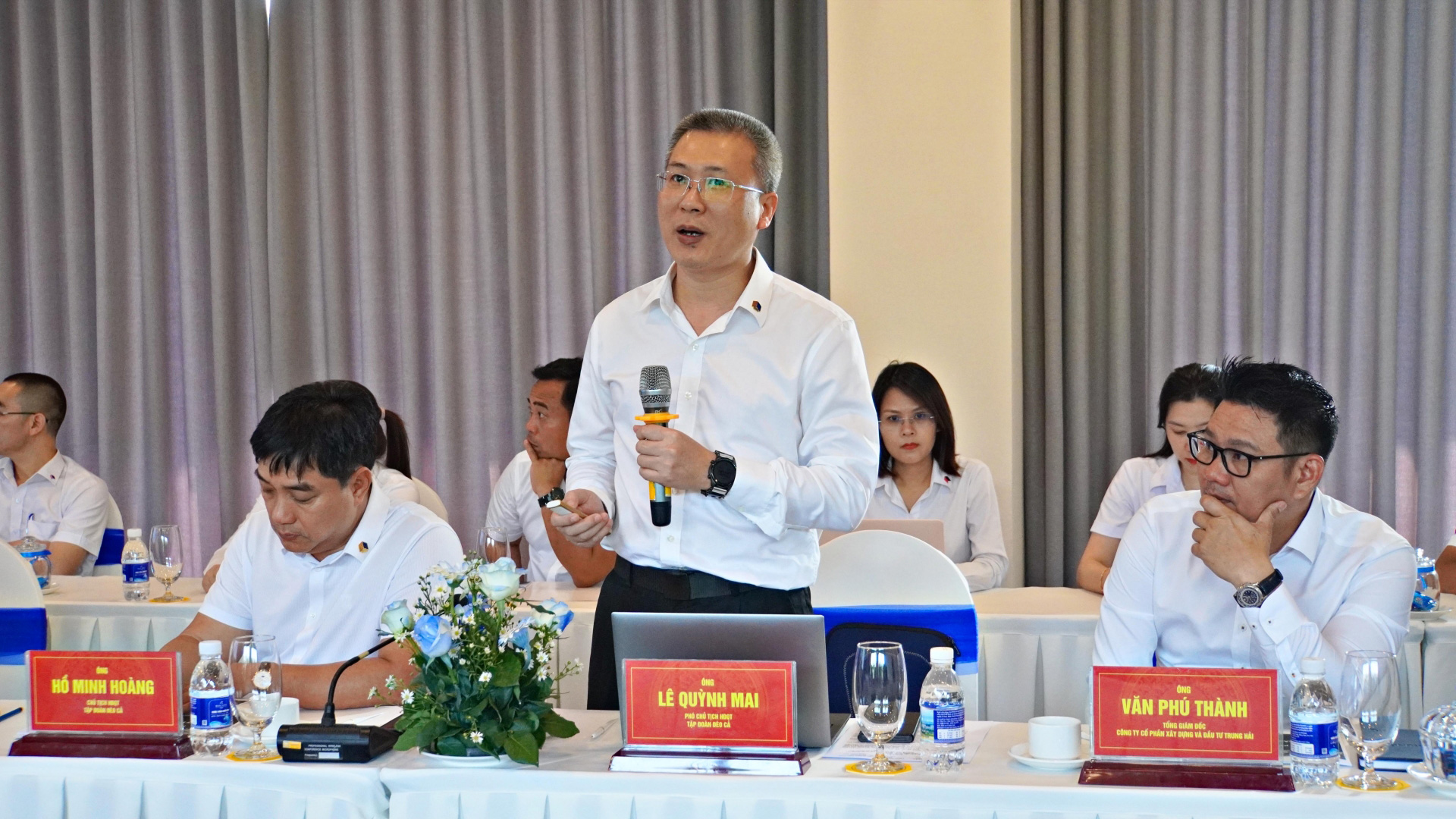 Ông Lưu Huỳnh Mai, Phó Chủ tịch HĐQT Công ty cổ phần Tập đoàn Đèo Cả phát biểu