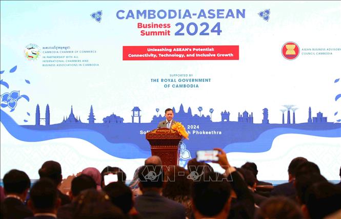 Thủ tướng Chính phủ Hoàng gia Campuchia Samdech Thipadei Hun Manet phát biểu tại hội nghị