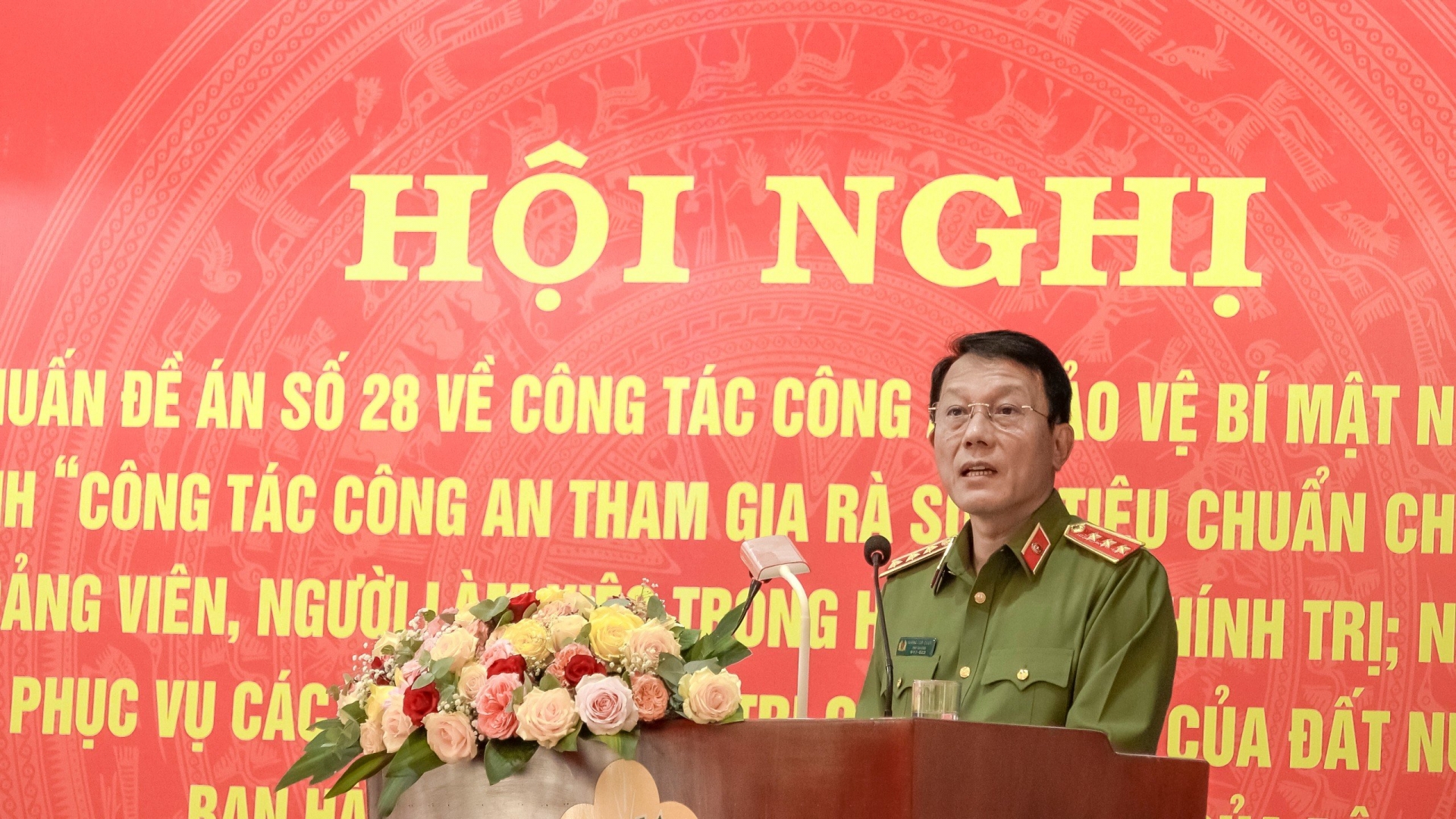 Thượng tướng Lương Tam Quang - Ủy viên Trung ương Đảng, Thứ trưởng Bộ Công an phát biểu chỉ đạo