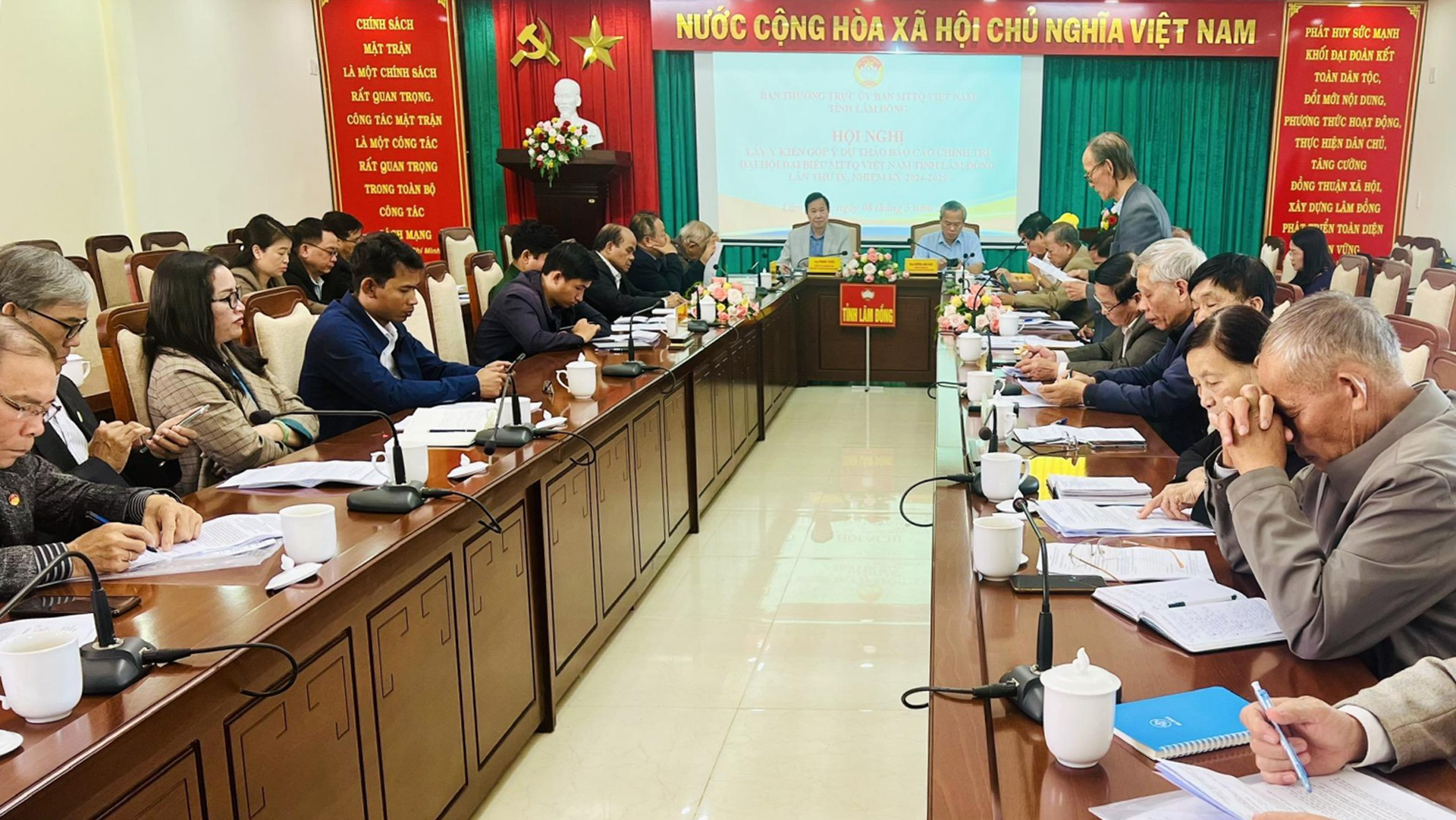 Lấy ý kiến góp ý vào dự thảo Báo cáo chính trị Đại hội đại biểu MTTQ Việt Nam tỉnh