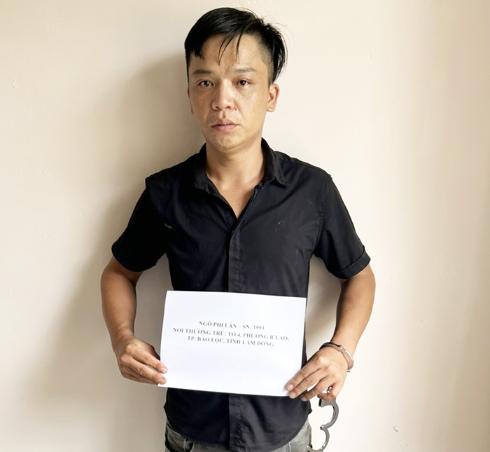 Ngô Phi Lân tại cơ quan điều tra Công an huyện Đạ Huoai