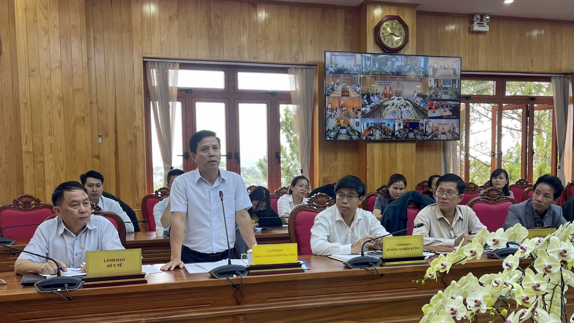 Ông Đỗ Hoàng Hải - Chi cục trưởng Chi cục Vệ sinh ATTP tỉnh Lâm Đồng phát biểu về nhiệm vụ chuyên môn của đơn vị