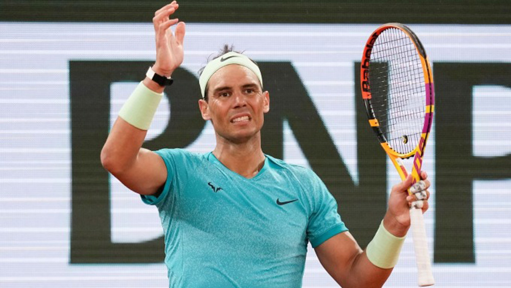 Rafael Nadal trong trận đấu gặp Zverev tại Roland Garros 2024