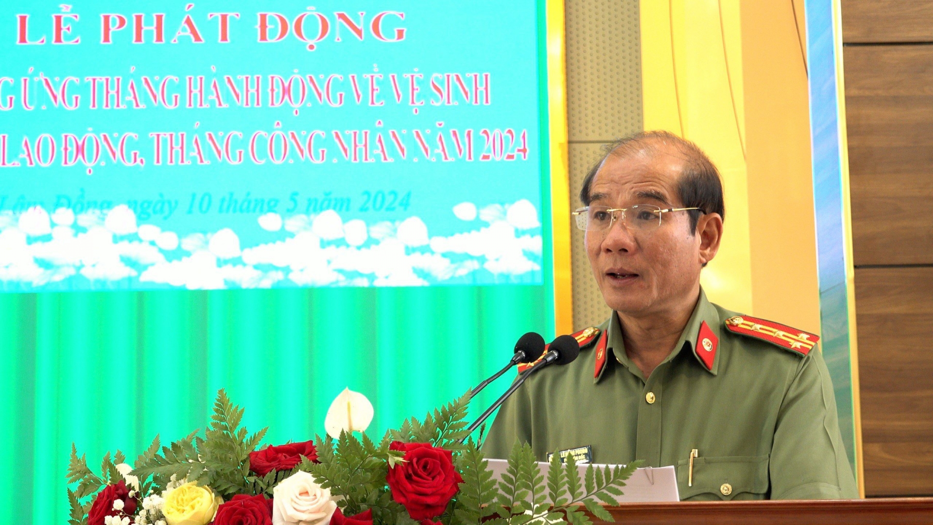 Đại tá Lê Hồng Phong - Phó Giám đốc Công an tỉnh phát biểu chỉ đạo