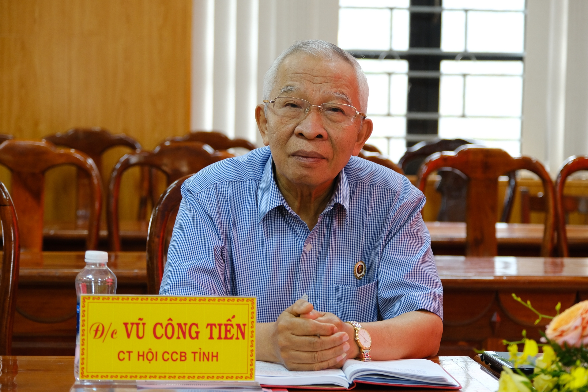 Đồng chí Vũ Công Tiến – Chủ tịch Hội Cựu chiến binh tỉnh đến dự và chỉ đạo hội nghị
