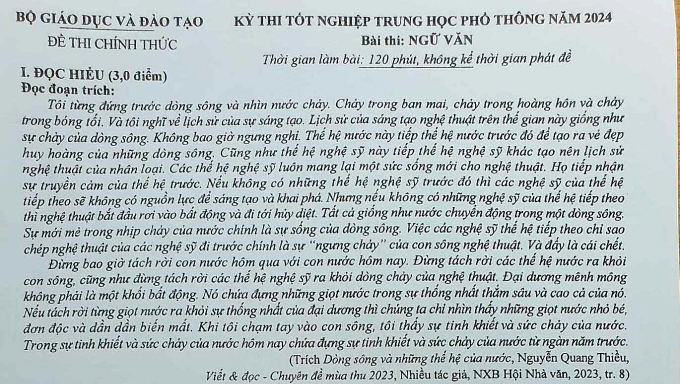 “Đất Nước” của nhà thơ Nguyễn Khoa Điềm vào đề thi Ngữ văn của Kỳ thi tốt nghiệp THPT 2024