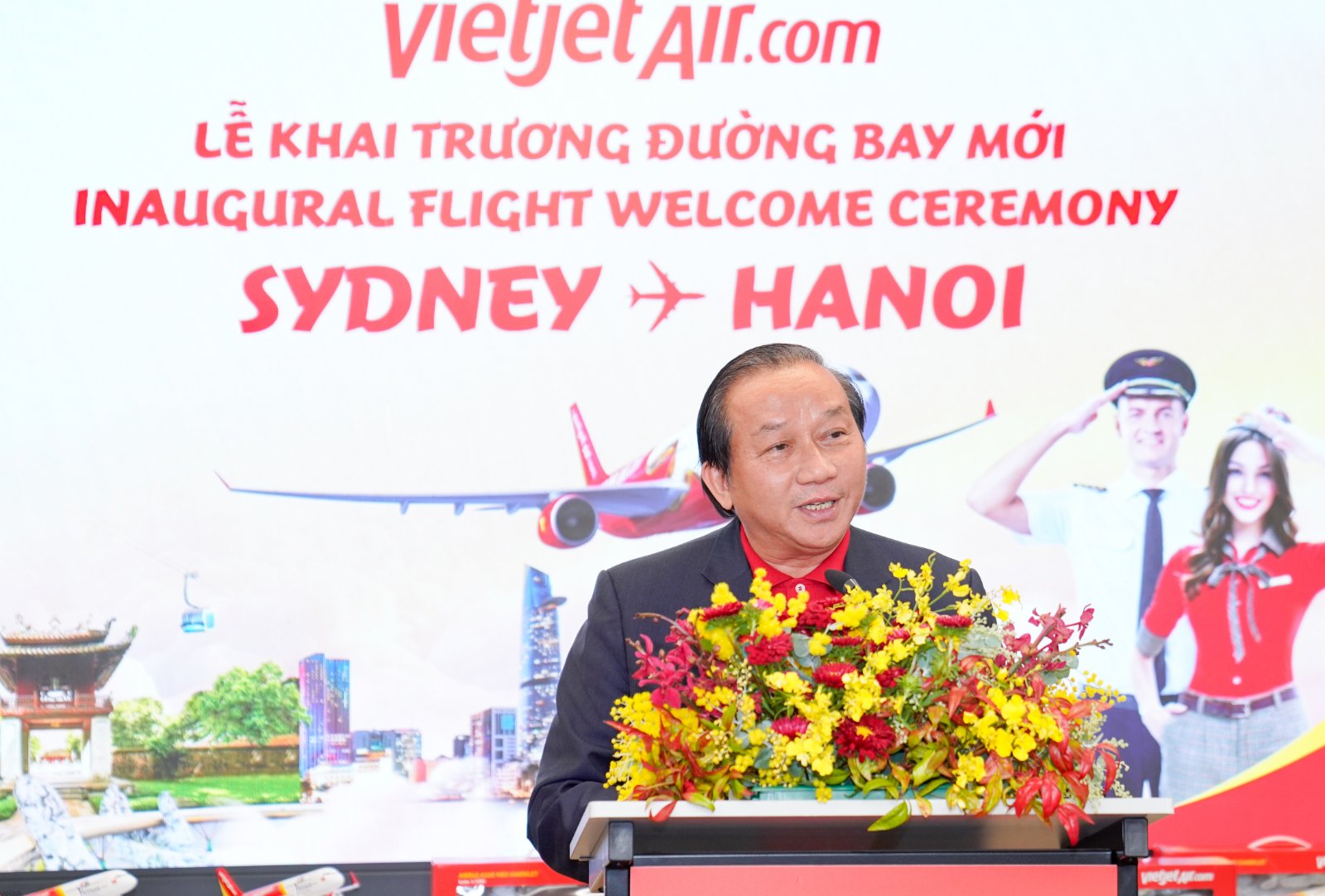 Phó Tổng Giám đốc Vietjet Đỗ Xuân Quang công bố khai trương đường bay thứ 7 kết nối nối Australia - Việt Nam của Vietjet