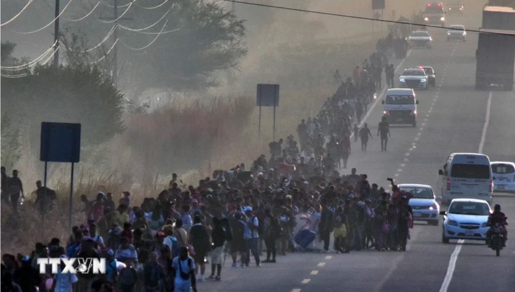 Người di cư trong hành trình tới Mỹ, tại khu vực Arriaga, bang Chiapas, Mexico, ngày 8/1/2024